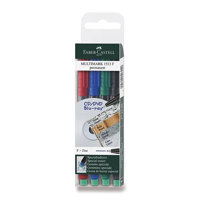 Hauptbild des Produkts Permanentní popisovač Faber-Castell 1513 F 4 barvy