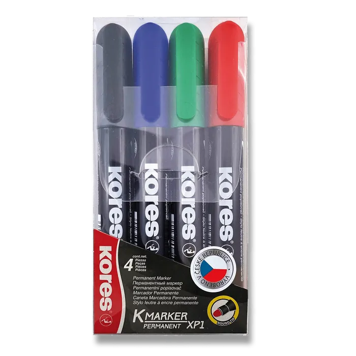 Hauptbild des Produkts Permanentní popisovač Kores K-Marker sada 4 barev
