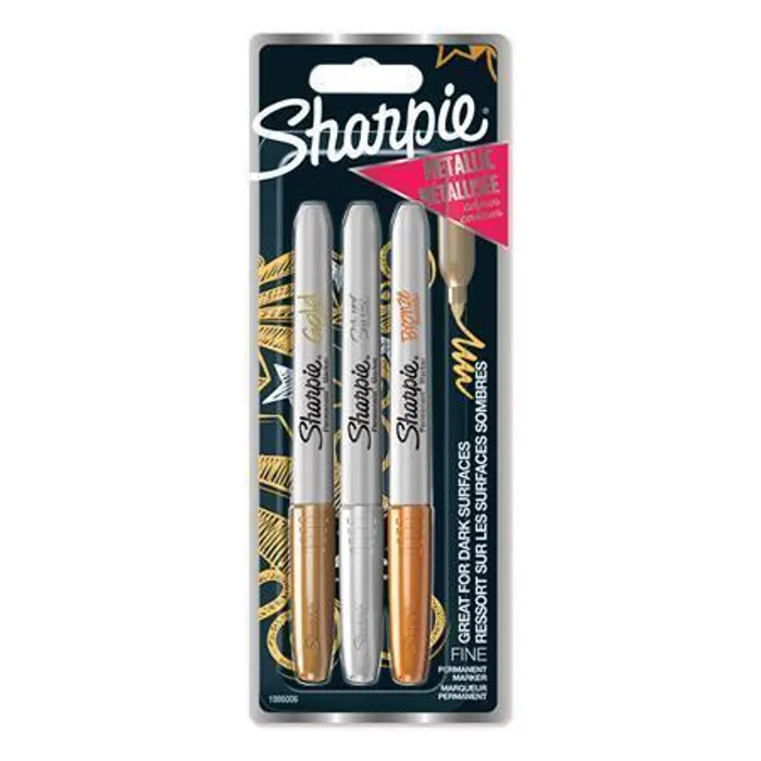 Hauptbild des Produkts Permanentní popisovač Sharpie Fine sada 3 ks, metalické barvy