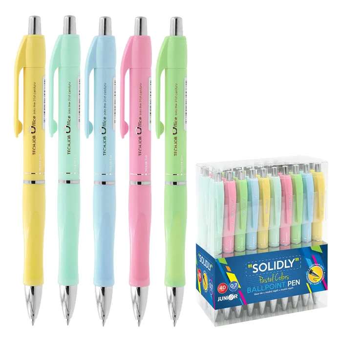 Hauptbild des Produkts Pero kuličkové SOLIDLY TB 204-A Pastel 0,7 mm/modré, mix