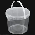 Pevný plastový kbelík / vědro s víkem čiré 3500 ml
