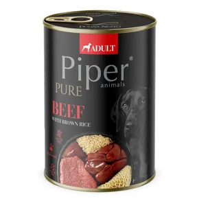 PIPER PLATINUM PURE Rindfleisch mit braunem Reis, in der Dose für Hunde, 400 g