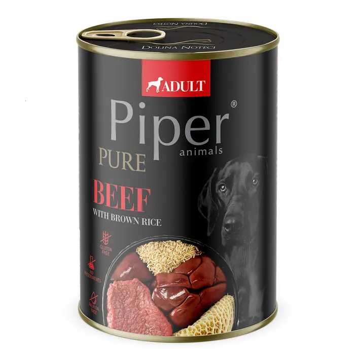 Hauptbild des Produkts PIPER PLATINUM PURE hovězí s hnědou rýží, konzerva pro psy, 400 g