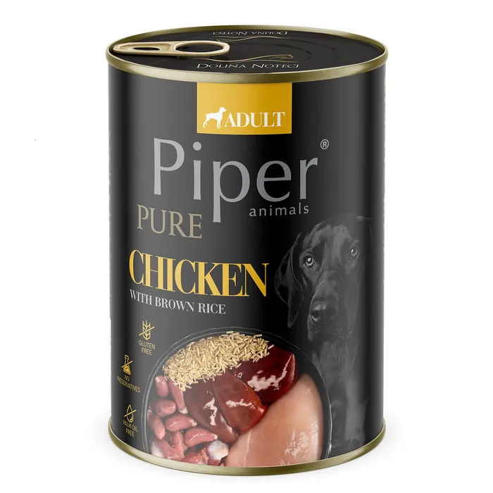 Hauptbild des Produkts PIPER PLATINUM PURE kuře s hnědou rýží, konzerva pro psy, 400 g
