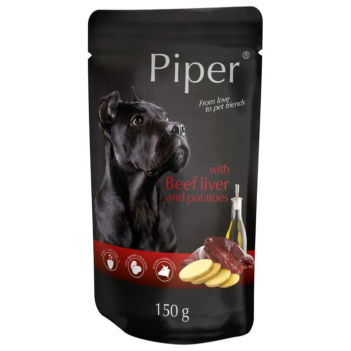 Hauptbild des Produkts PIPER s hovězími játry a bramborami, kapsička pro psy 150 g