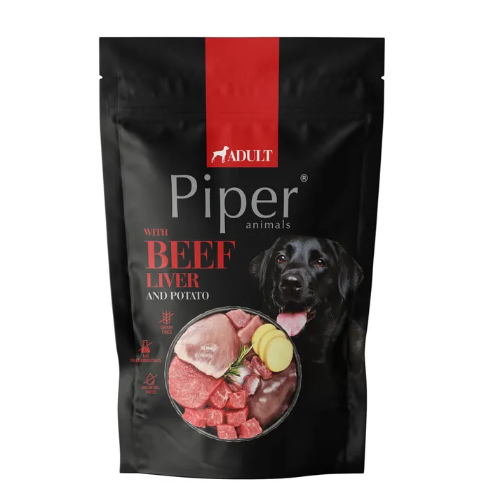 Hauptbild des Produkts PIPER s hovězími játry a bramborami, kapsička pro psy 500g