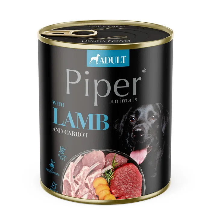 Hauptbild des Produkts PIPER s jehněčím, mrkví a rýží, konzerva pro psy 800g