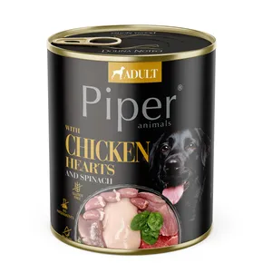 PIPER mit Hühnerherzen und braunem Reis, Dose für Hunde 800g