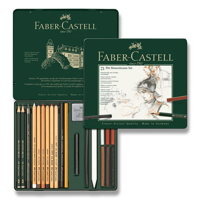 Hauptbild des Produkts Pitt Monochrome speciální sada, plech. krabička 21ks Faber Castell 112976