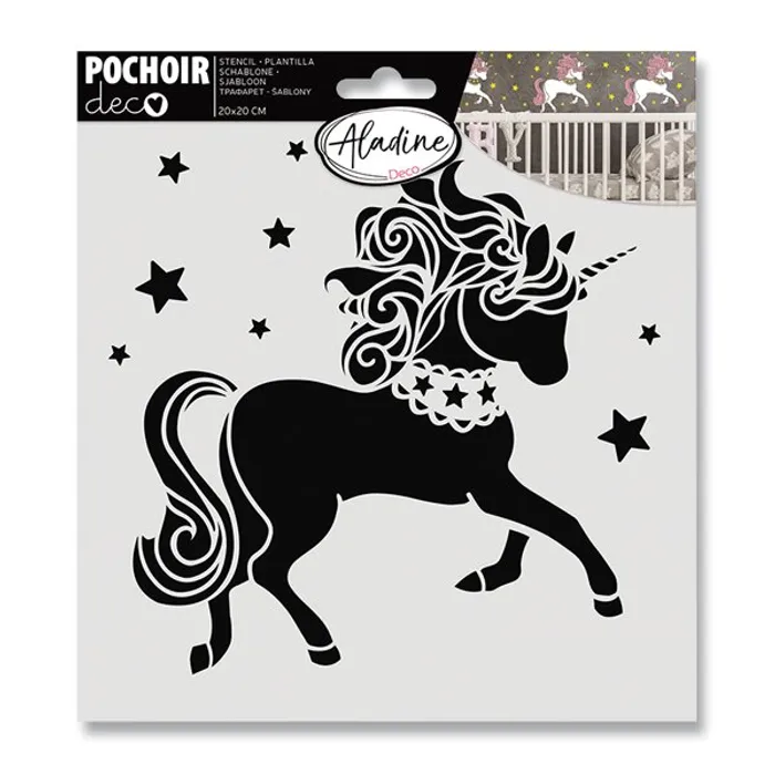 Hauptbild des Produkts Plastová šablona AladinE - Jednorožec 20 x 20 cm