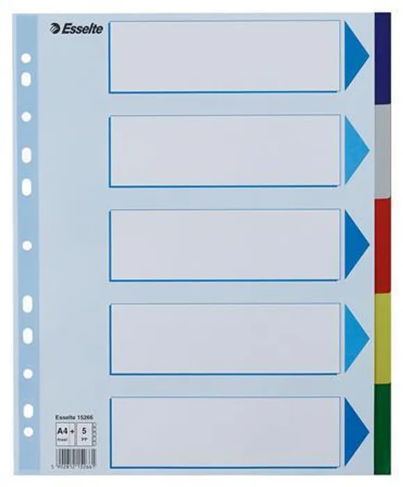 Hauptbild des Produkts Plastové barevné rozlišovače Esselte, A4 Maxi, Mix barev