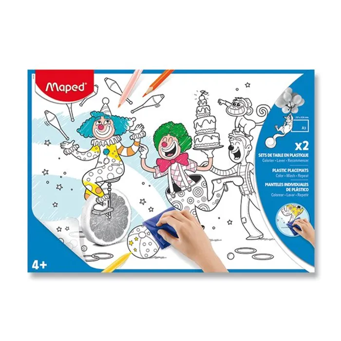 Hauptbild des Produkts Plastové prostírání Maped k vymalování A3, mix motivů