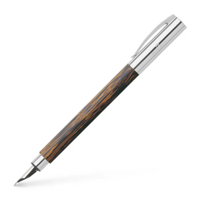 Hauptbild des Produkts Plnící pero Ambition Coconut Wood B, hnědá žíhaná Faber Castell (148173)