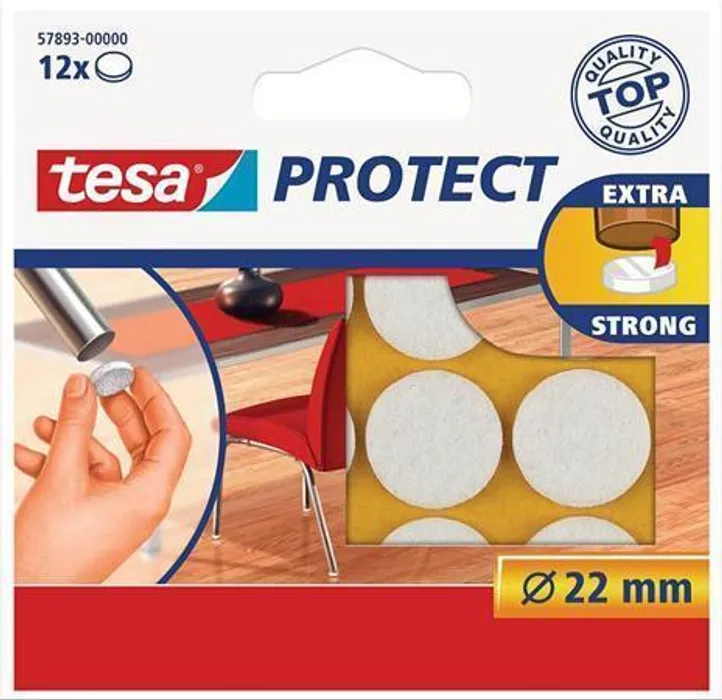Hauptbild des Produkts Plstěné samolepicí podložky "Protect 57893", bílá, 22 mm, TESA