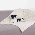 Weiteres Produktbild Plüschdecke KENNY, beige mit Würfeln und Pfoten 150 x 100cm