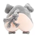 Plüsch-2D-Elefant mit Sound, Baumwollseil, 16 cm, grau, HipHop