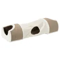 Weiteres Produktbild Plüsch-Kratztunnel für Katzen 110x30x38 cm - grau/braun