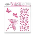 Textilschablone - Blumen 15 x 15 cm