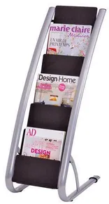 Bodenständer für Kataloge, 6 Taschen, grau/schwarz, ALBA