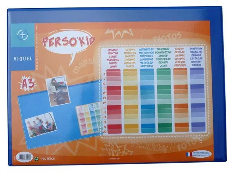 Hauptbild des Produkts Podložka na stůl, modrá, průhledná kapsa, VIQUEL
