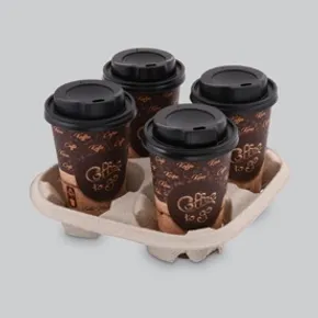 Tragetablett (PAP) für 4 Becher 22 x 22 cm [50 St.]