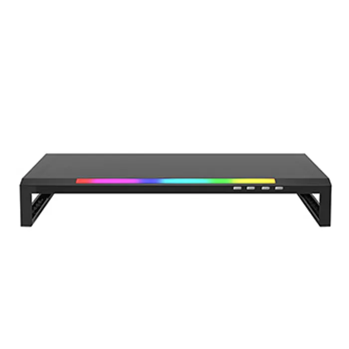 Hauptbild des Produkts Podstavec pod monitor, DZ-01, 4x USB Hub 2.0, černý, plast, 20 kg nosnost, Marvo, Rainbow