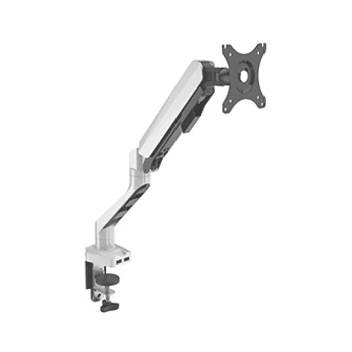 Hauptbild des Produkts Polohovatelný držák pro monitor, 2-9KG, svorka a průchodka stolu, 17"-30", USB HUB, 75x75/