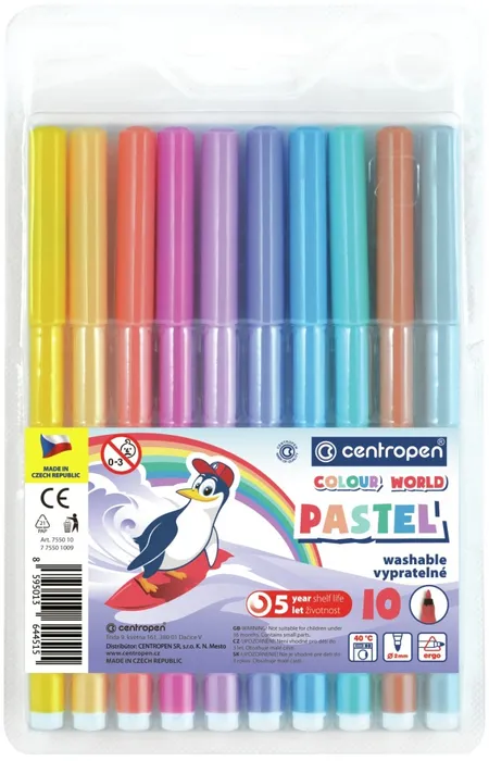 Hauptbild des Produkts Popisovač CENTROPEN 7550 sada 10 PASTEL barev (fixy)