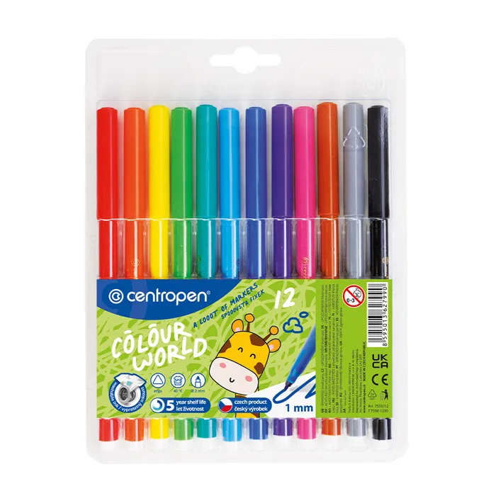 Hauptbild des Produkts Popisovač CENTROPEN 7550 sada 12 barev (fixy)