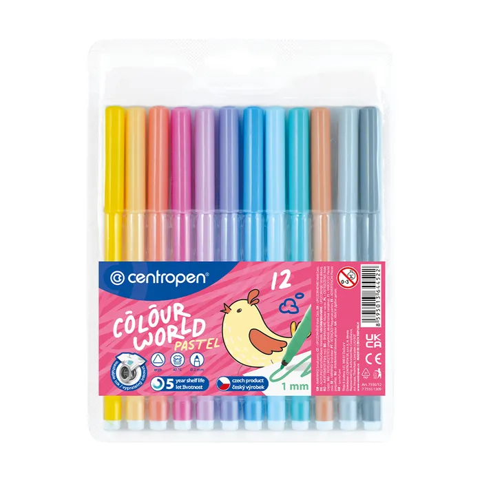 Hauptbild des Produkts Popisovač CENTROPEN 7550 sada 12 PASTEL barev (fixy)