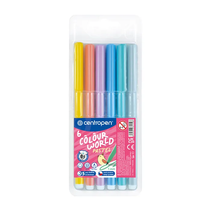 Hauptbild des Produkts Popisovač CENTROPEN 7550 sada 6 PASTEL barev (fixy)