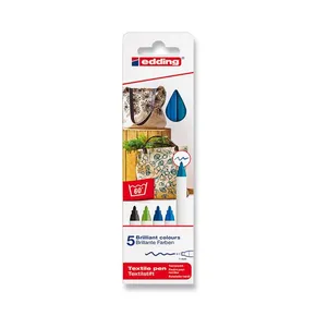 Edding Textilmarker 4600 Blautöne, 5 Farben