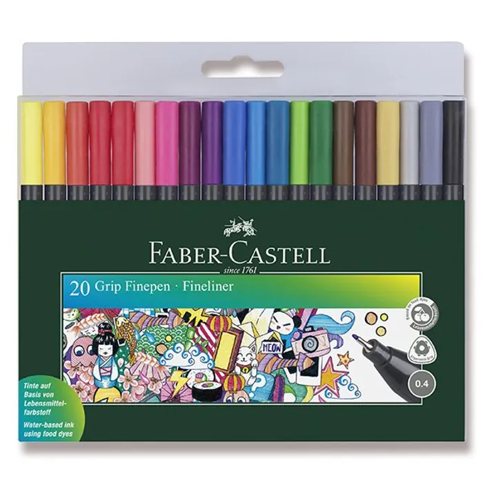 Hauptbild des Produkts Popisovač Faber-Castell 151620 Grip 20 ks, 0.4 mm