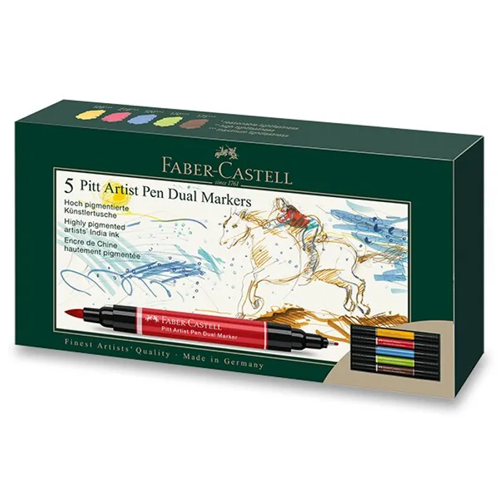 Hauptbild des Produkts Popisovač Faber-Castell 162005 Pitt Artist Pen Dual Marker sada 5 ks