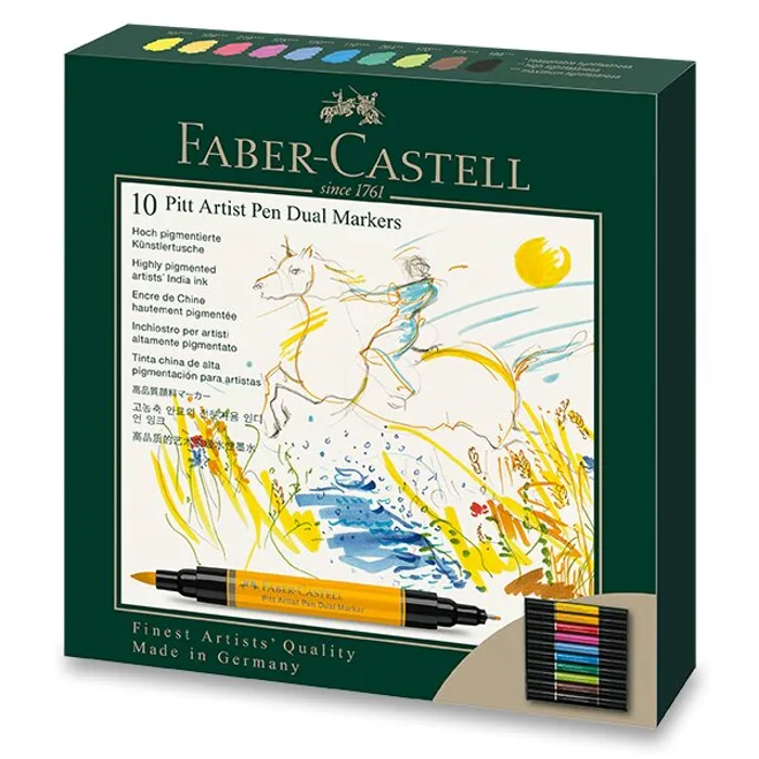 Hauptbild des Produkts Popisovač Faber-Castell 162010 Pitt Artist Pen Dual Marker sada 10 ks