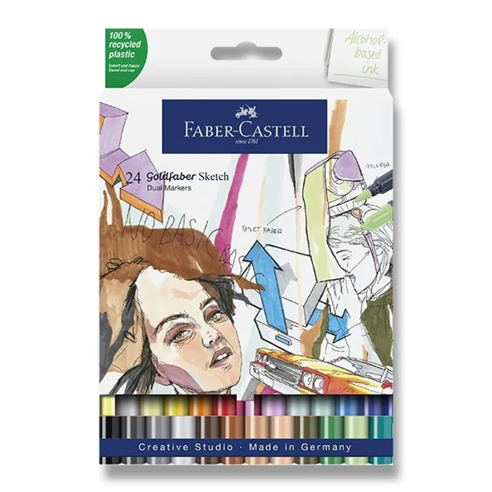 Hauptbild des Produkts Popisovač Faber-Castell 164724 Goldfaber Sketch Dual Marker sada, 24 barev