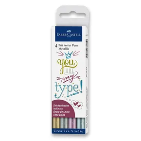 Marker Faber-Castell 167304 Pitt Artist Pen 4 Farben, metallic