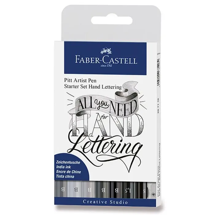 Hauptbild des Produkts Popisovač Faber-Castell 267118 Pitt Artist Pen Hand Lettering 9 kusů