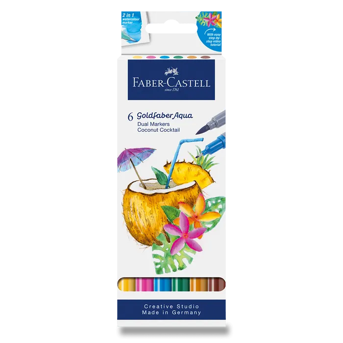 Hauptbild des Produkts Popisovač Faber-Castell Goldfaber Aqua Dual Marker Coconut Cocktail [6 ks]