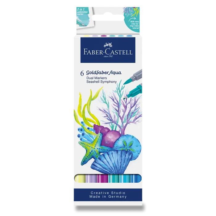 Hauptbild des Produkts Popisovač Faber-Castell Goldfaber Aqua Dual Marker Seashell Symphony [6 ks]