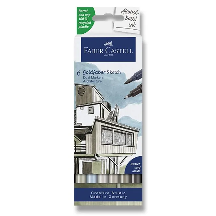 Hauptbild des Produkts Popisovač Faber-Castell Goldfaber Sketch Dual Marker Architecture sada, 6 barev