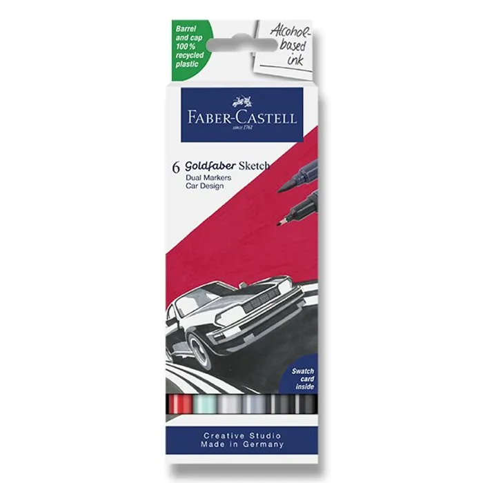 Hauptbild des Produkts Popisovač Faber-Castell Goldfaber Sketch Dual Marker Car Design sada, 6 barev
