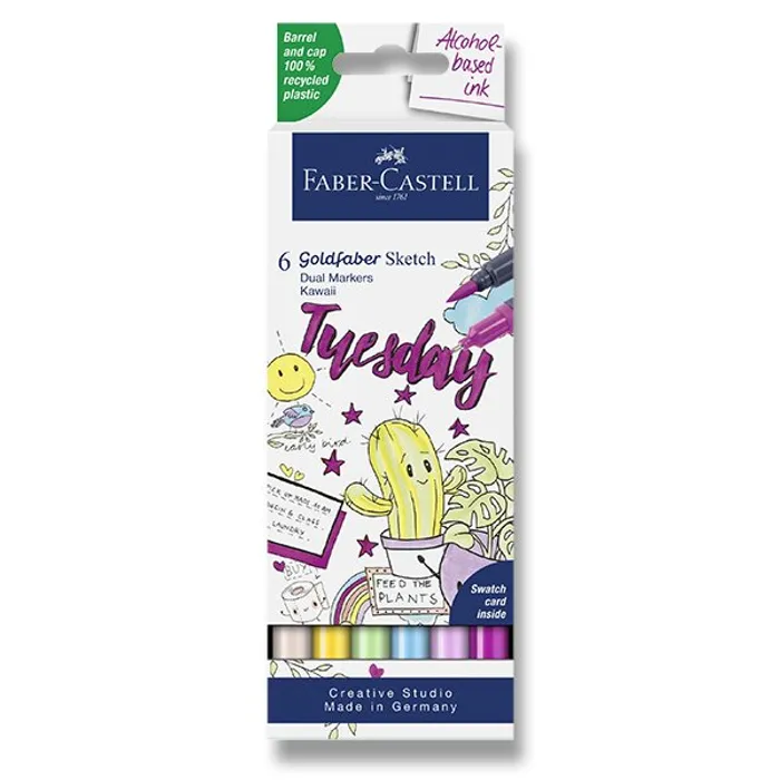 Hauptbild des Produkts Popisovač Faber-Castell Goldfaber Sketch Dual Marker Kawaii sada, 6 barev