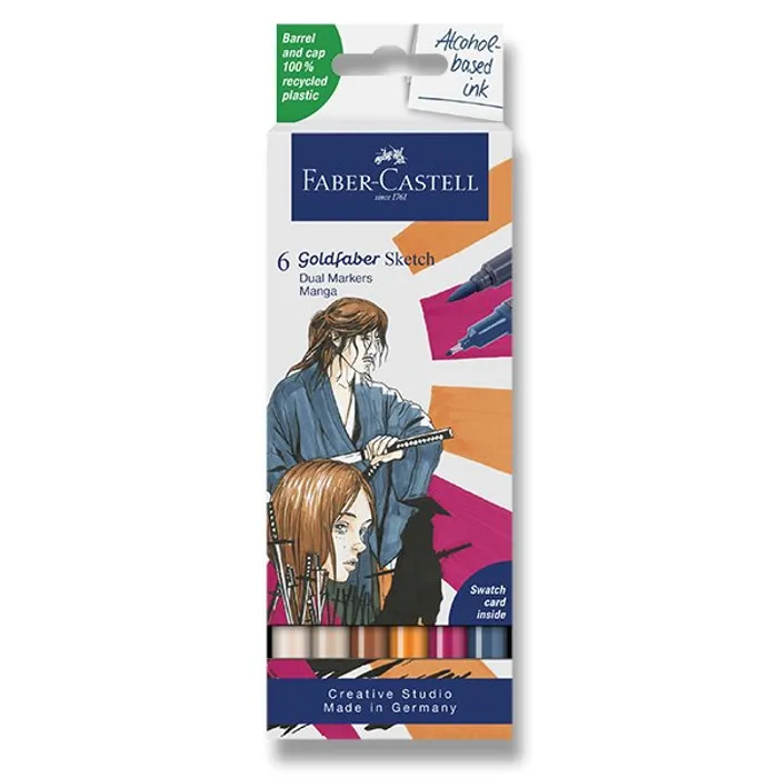 Hauptbild des Produkts Popisovač Faber-Castell Goldfaber Sketch Dual Marker Manga sada, 6 barev