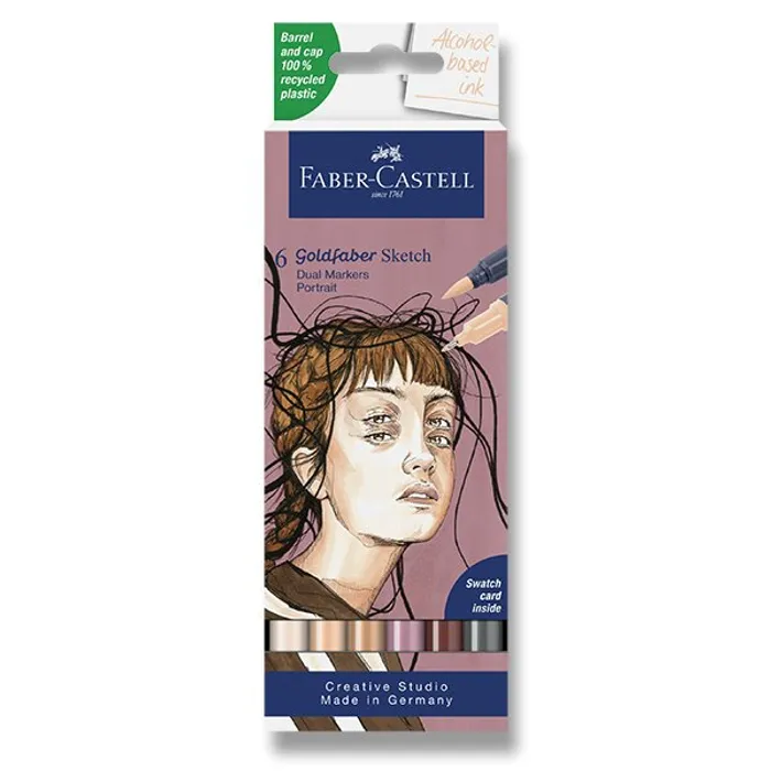 Hauptbild des Produkts Popisovač Faber-Castell Goldfaber Sketch Dual Marker Portrait sada, 6 barev