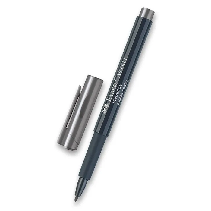 Hauptbild des Produkts Popisovač Faber-Castell Metallics tmavě stříbrná