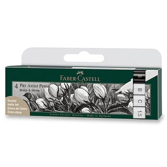 Hauptbild des Produkts Popisovač Faber-Castell Pitt Artist Pen 4 kusy, black & white
