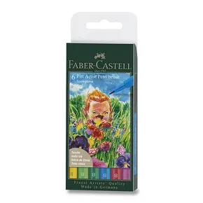 Faber-Castell Pitt Artist Pen Brush 6 Stück, Spitze B, Frühlingstöne
