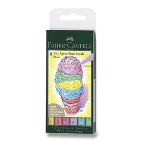 Faber-Castell 167163 Pitt Artist Pen Brush 6 Stück, Pastellfarben