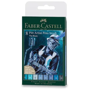 Faber-Castell Pitt Artist Pen Brush Blues 8er-Set, Spitze B